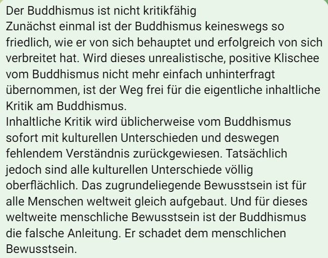 Kritik am Buddhismus