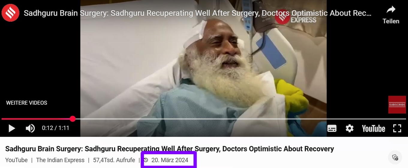 Sadhguru Gehirnblutung