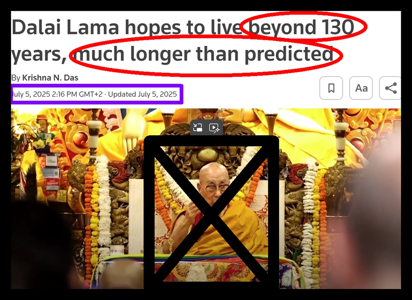 Der Dalai Lama ist am 12.07.2025 um 07,14pm gestorben.