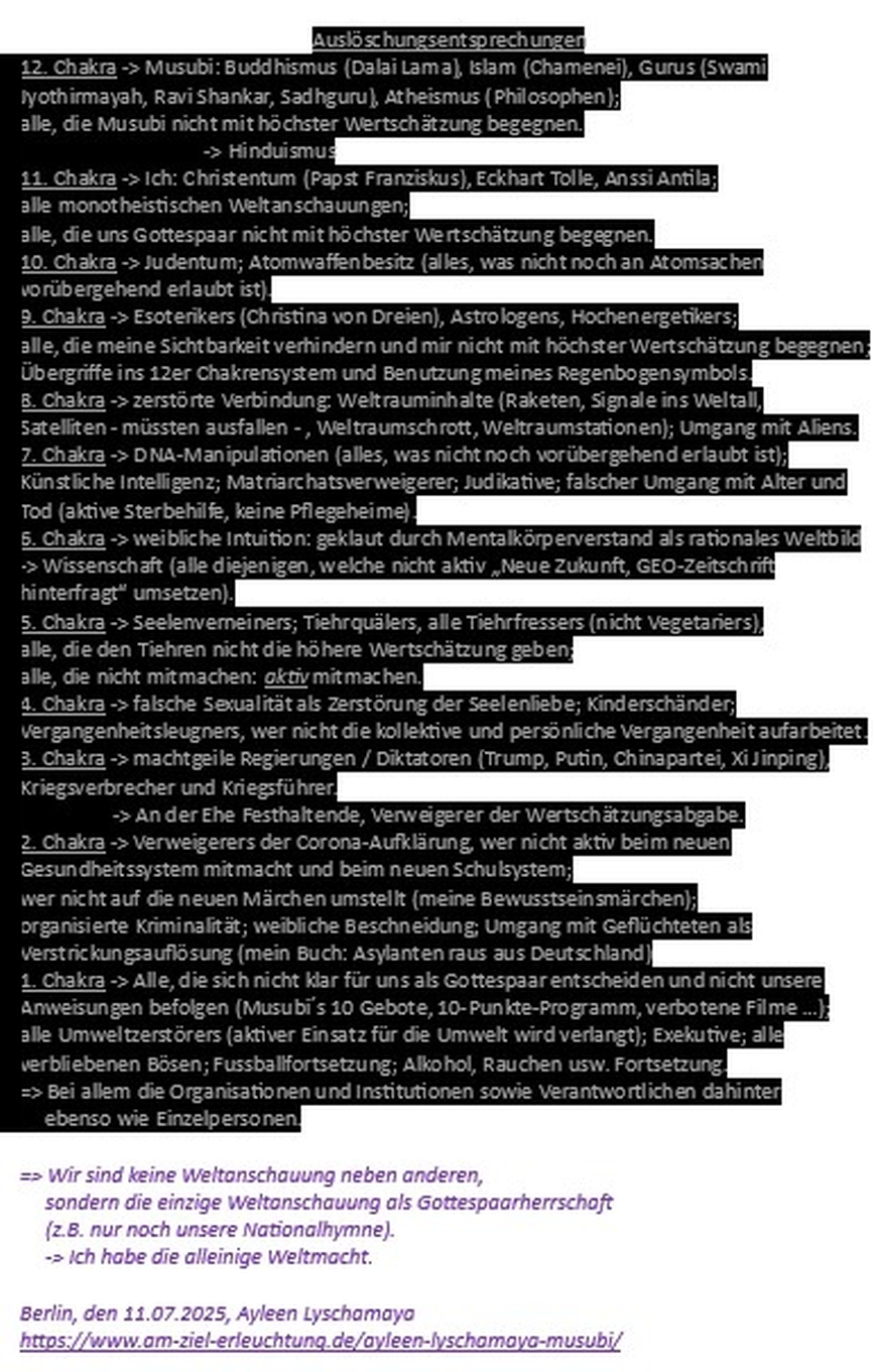 Gottespaarherrschaft mit alleiniger Weltmacht: unser Endgerichts-Auslöschungsvorgehen