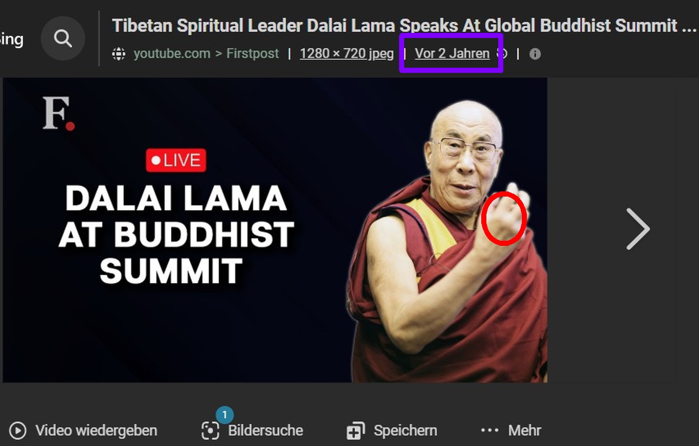 Das Dalai Lama Double enttarnt. Der Dalai Lama "lebt" nur noch als Doppelgänger-Schauspieler fort.