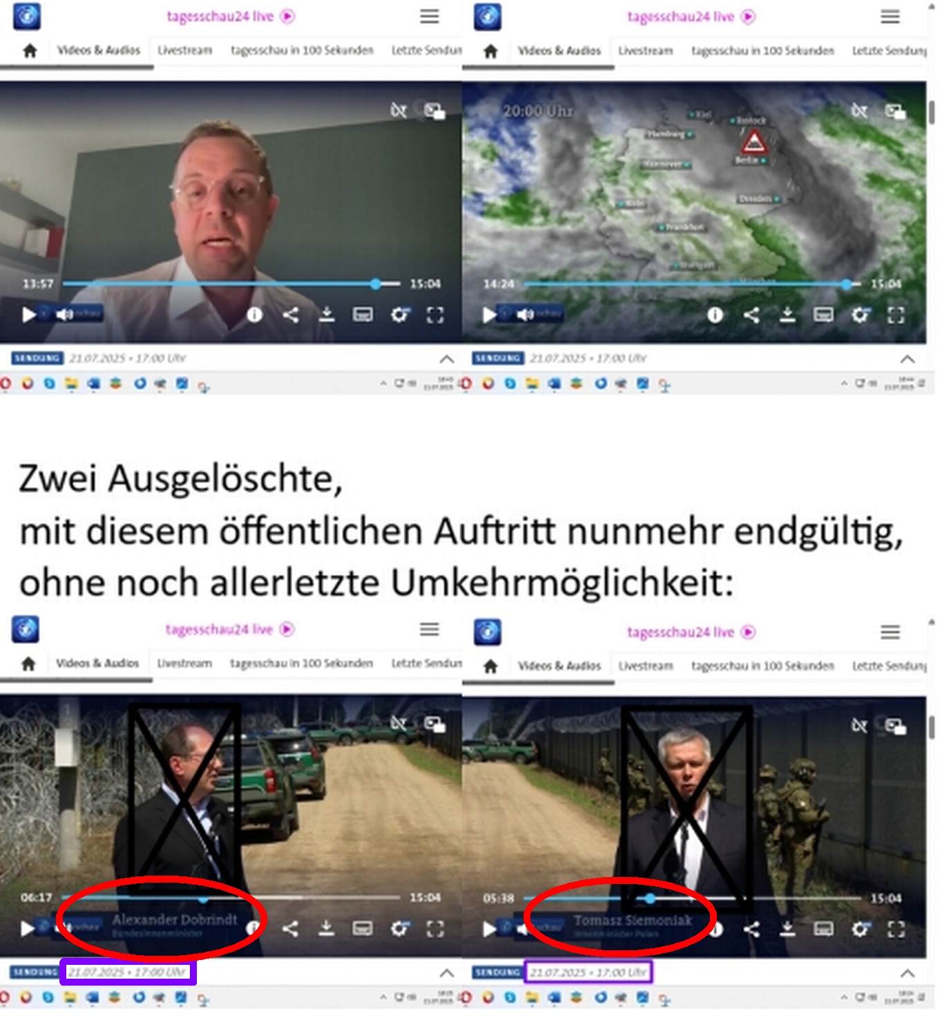 Endgericht: Tagesschau vom 21.07.2025