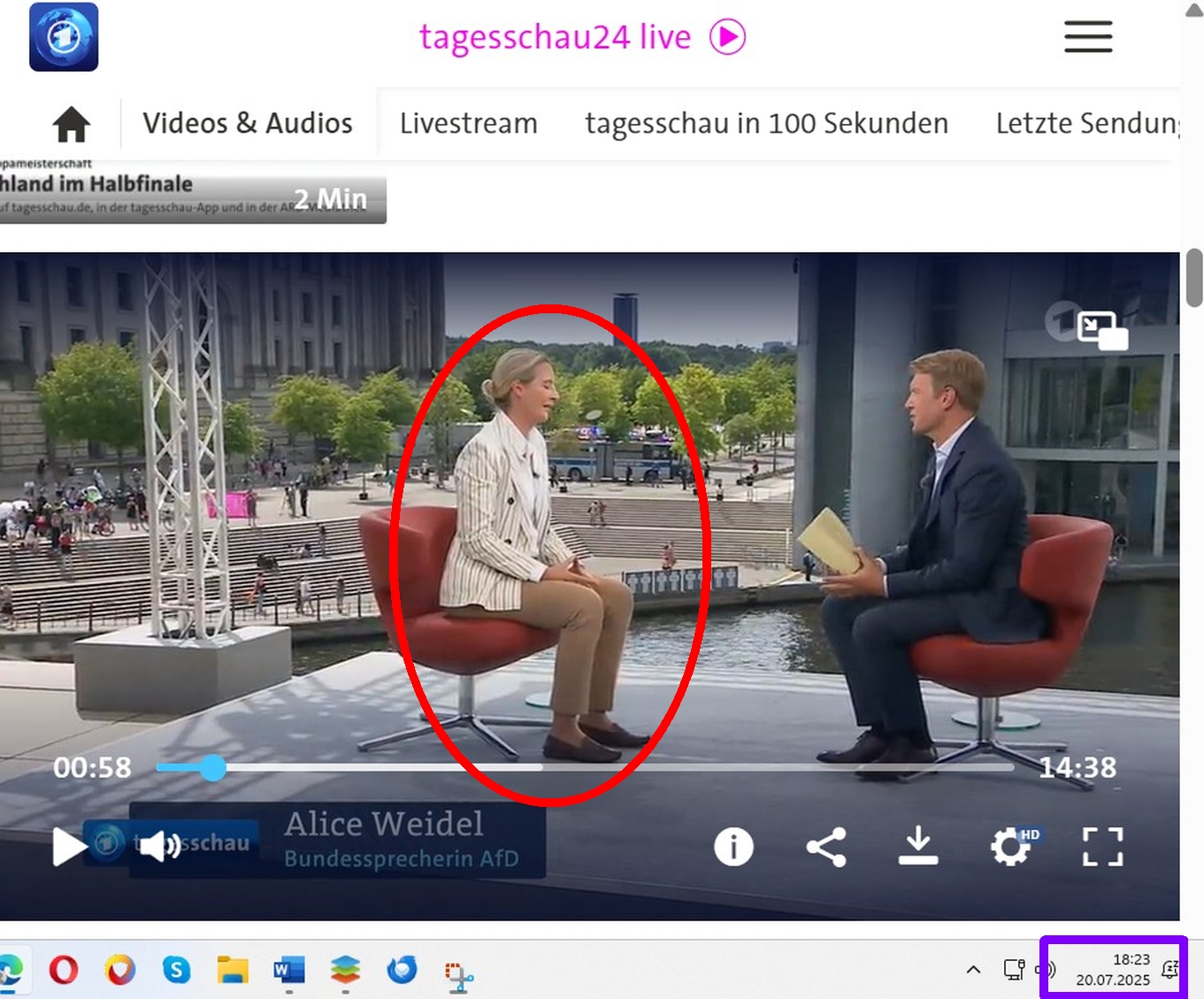 Endgericht: Tagesschau vom 20.07.2025