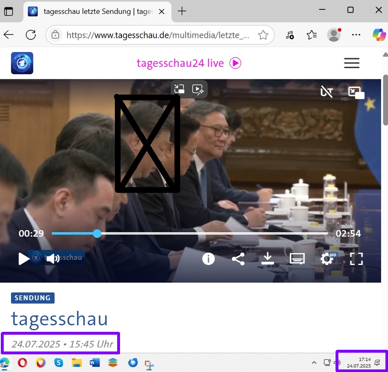 Endgericht: Tagesschau 24.07.2025