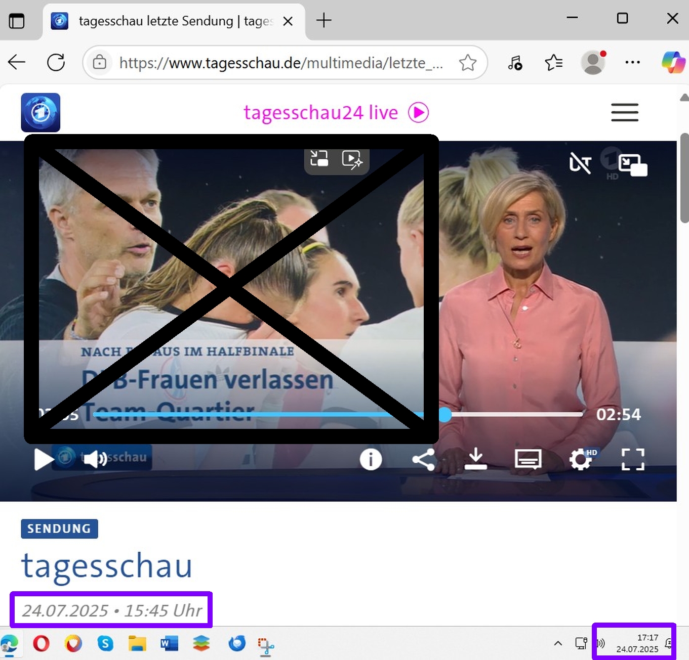 Endgericht: Tagesschau 24.07.2025