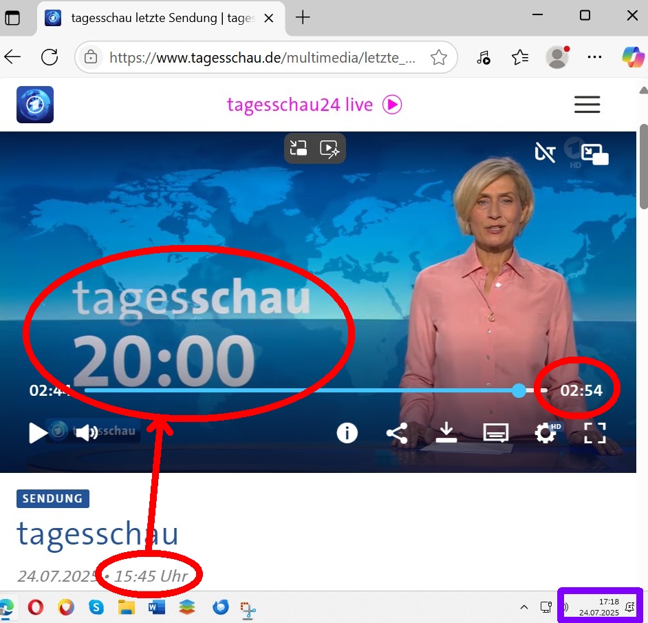 Endgericht: Tagesschau 24.07.2025