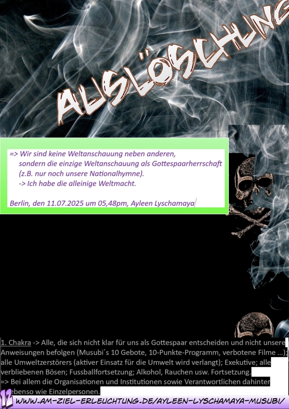 Gottespaarherrschaft mit alleiniger Weltmacht: unser Endgerichts-Auslöschungsvorgehen als Manifestation