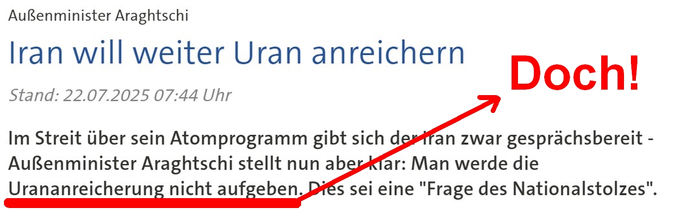 Die Urananreicherung durch den Iran ist verboten