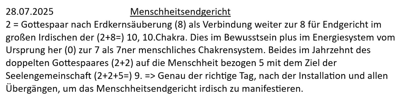 Das Menschheitsendgericht beginnt.