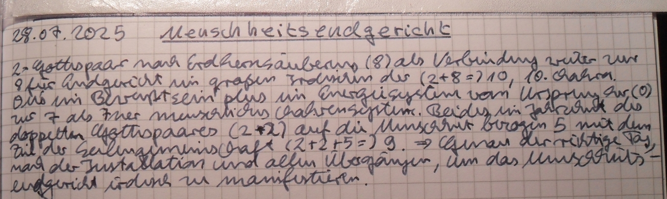 Das Menschheitsendgericht beginnt.