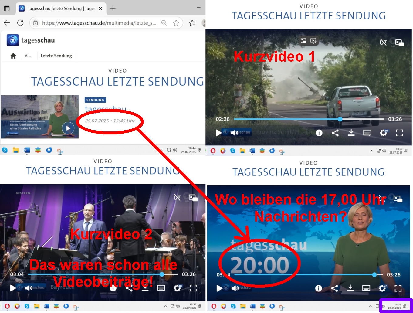 Tagesschau vom 25.07.2025 