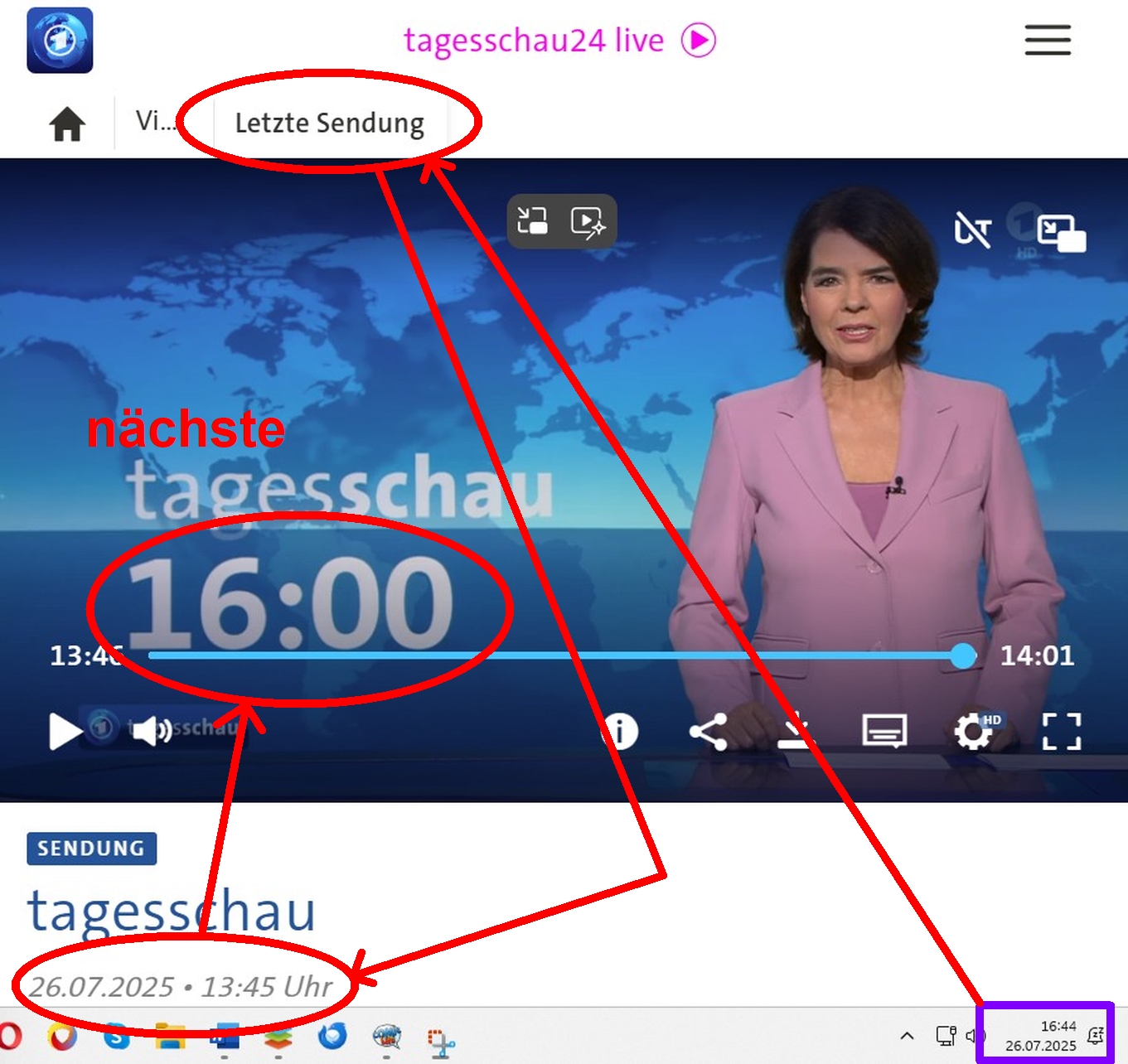 Tagesschau Uhrzeitenverwirrung