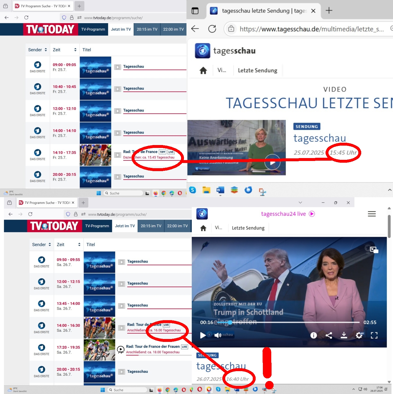 Tagesschau-Zeitenverwirrung