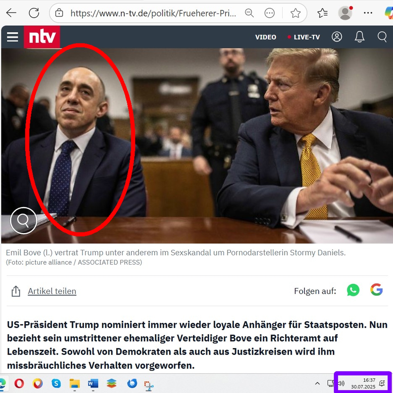 Rücktrittsforderung Emil Bove mit Auslöschungsandrohung
