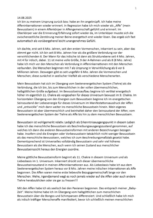 Herrscherin und Beschützerin der Thiere: Als Göttin meine Gemeinschaft mit den Affen.