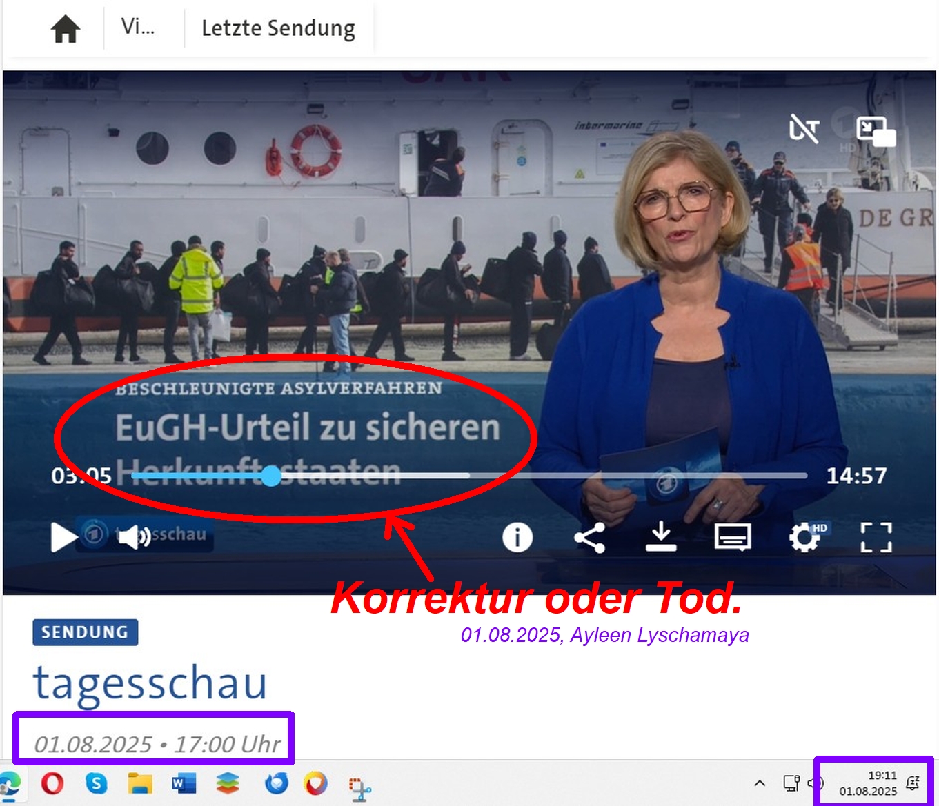 01.08.2025, Ayleen Lyschamaya zur Asylantenpolitik