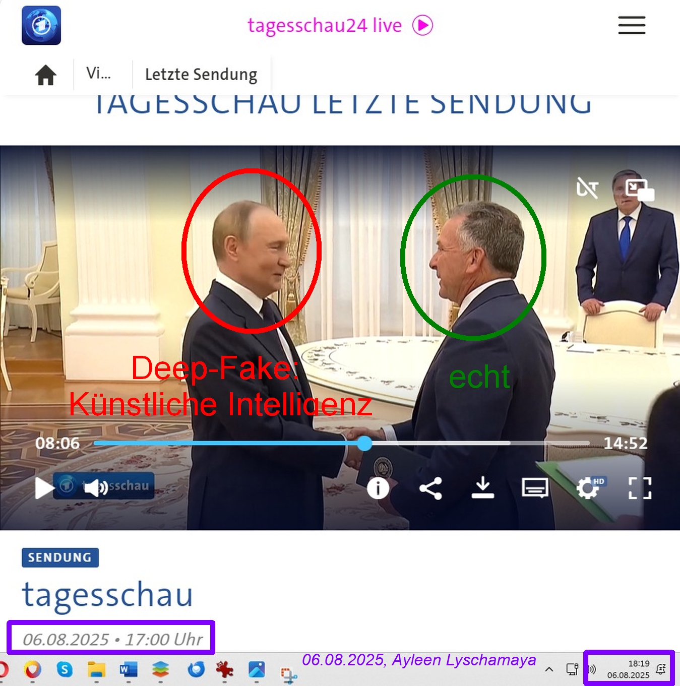 Deep-Fake Putin: Putin ist tot.