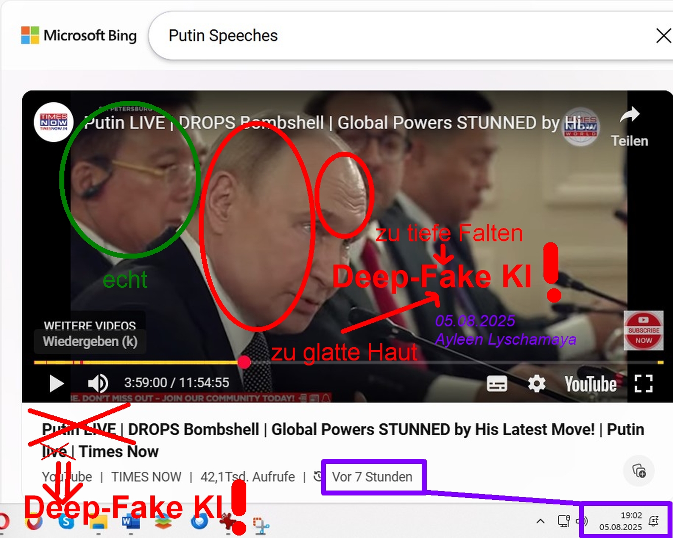 Putin ist tot, er wird KI generiert.