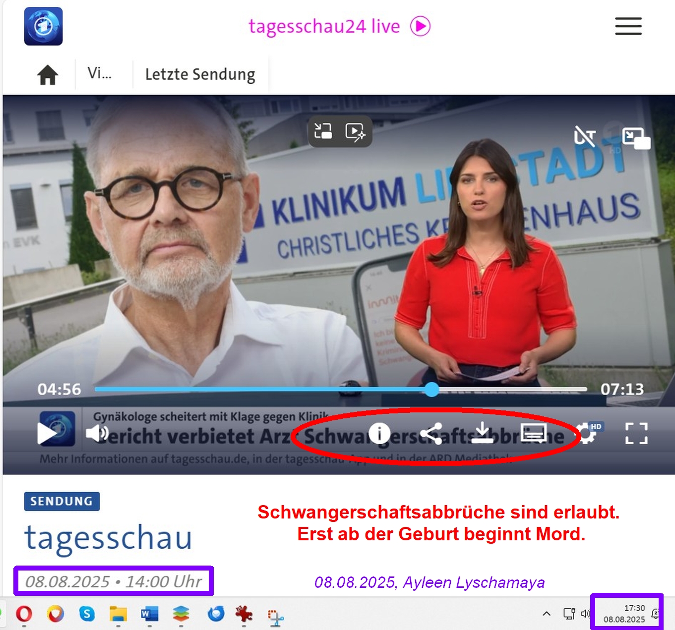 Schwangerschaftsabbrüche sind erlaubt. Erst ab der Geburt beginnt Mord.