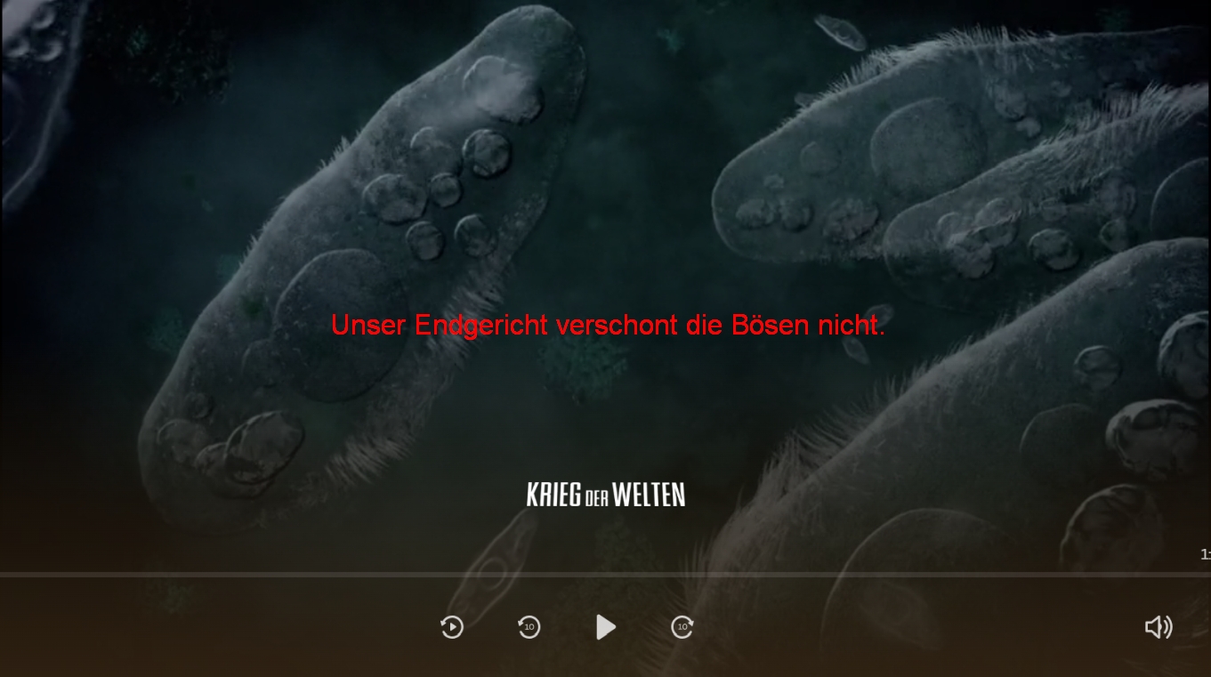 Endgericht: falsche Aussagen Krieg der Welten
