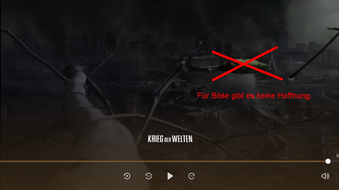Endgericht: falsche Aussagen Krieg der Welten
