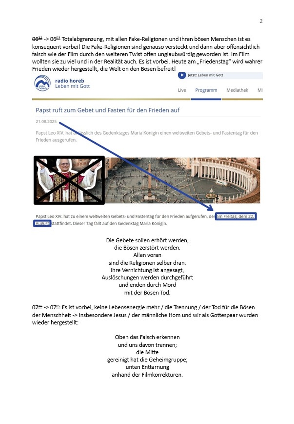 Das Jüngste Gericht: das Endgericht für die Religionen selber
