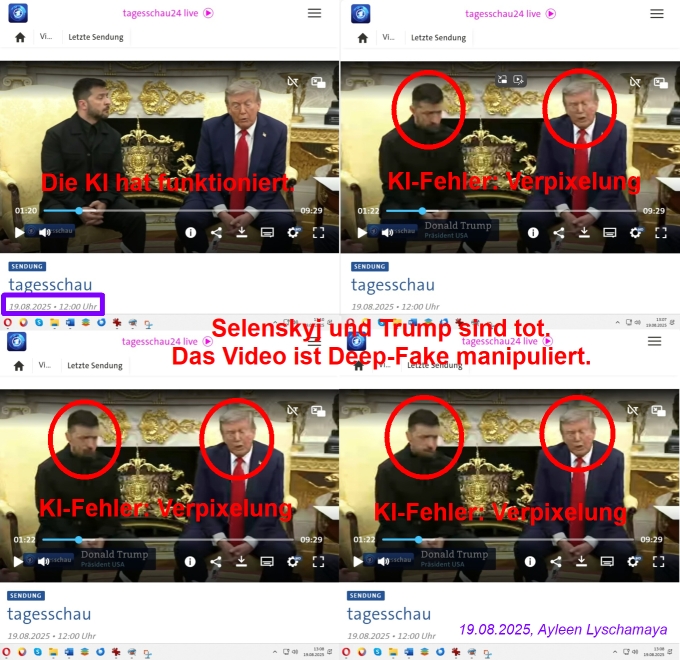 Selenskyj und Trump sind tot. Das Video ist Deep-Fake manipuliert. 
