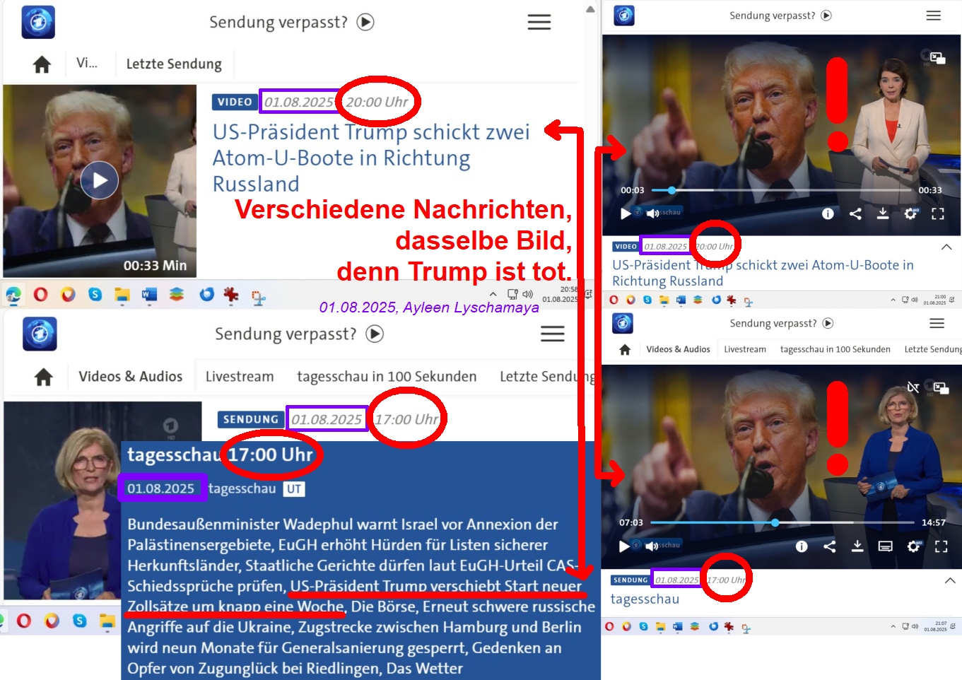 01.08.2025, Ayleen Lyschamaya: Trump ist tot.