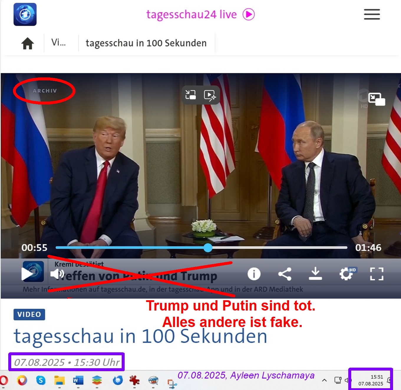 Trump und Putin sind tot. Alles andere ist fake.