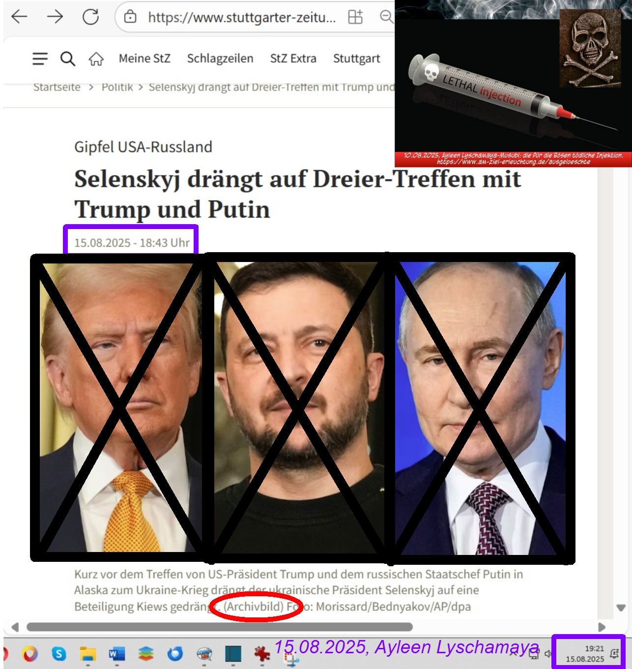 Ausgelöschte: Trump, Putin, Selenskyj