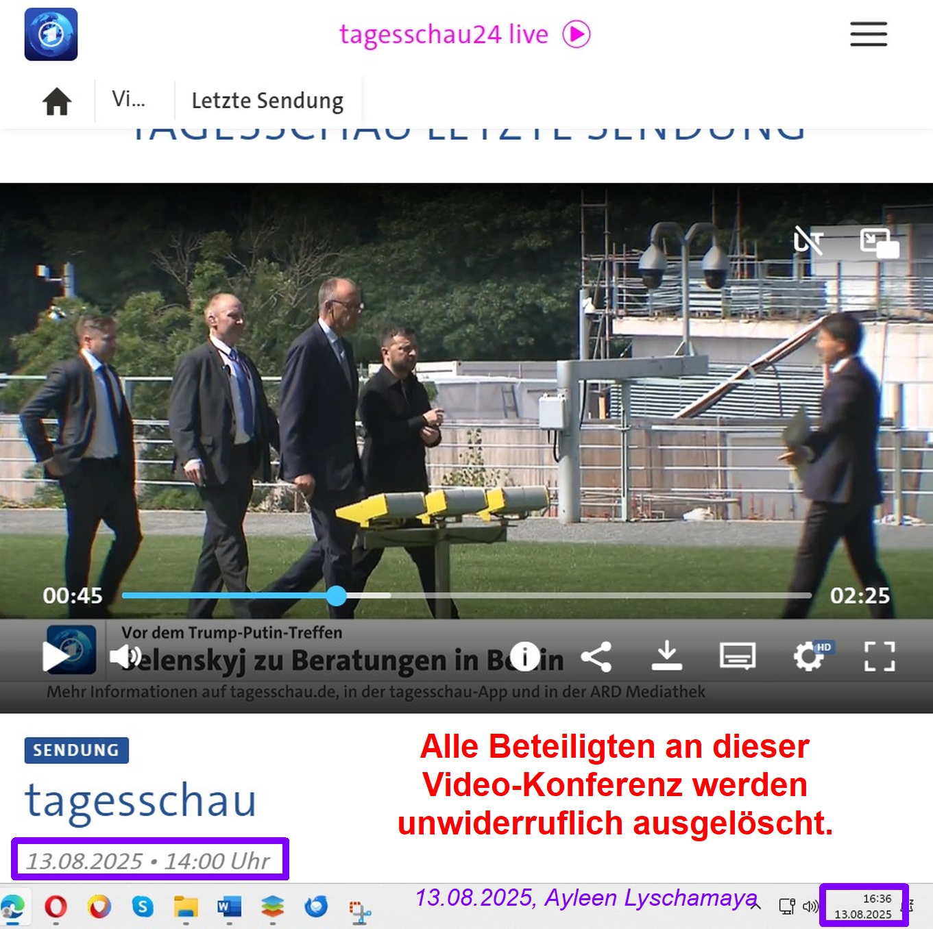 Auslöschung Videokonferenz-Teilnehmers