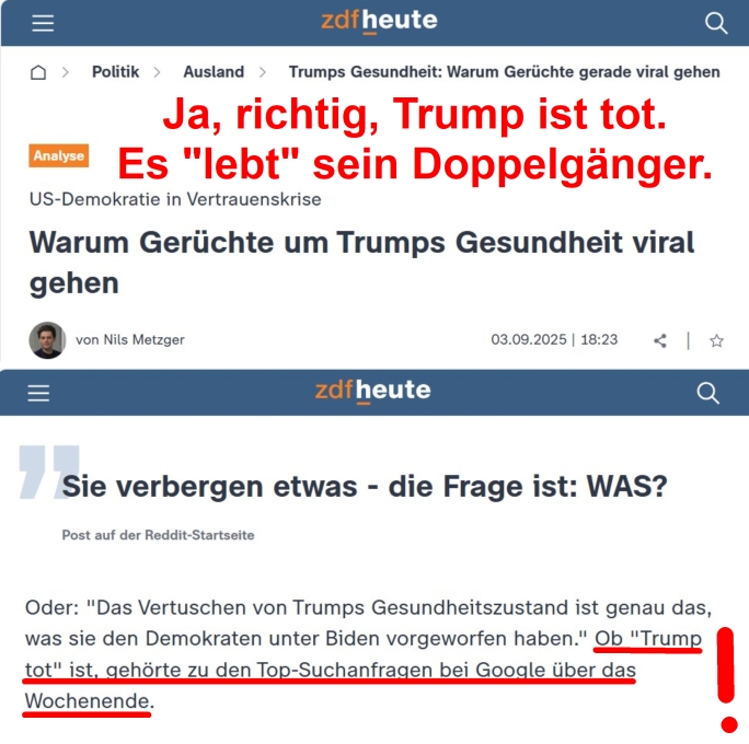 Trump ist tot. Alles andere ist Fake.