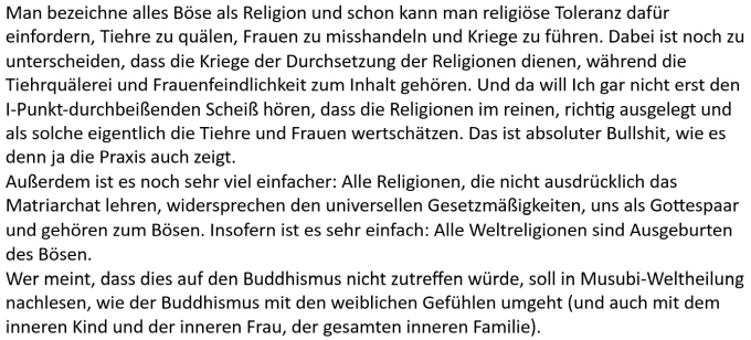 Jüngstes Gericht: Der Paradigmenwechsel zum Matriarchat findet jetzt statt, auch für die Religionen als ihr Ende