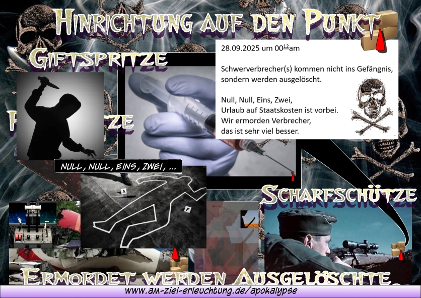 Schwerverbrecher(s) kommen nicht ins Gefängnis, sondern werden ausgelöscht.