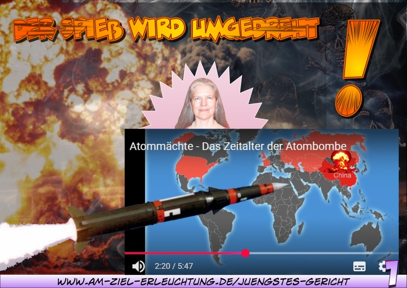 Jüngstes Gericht: apokalyptische Weltumstellung mit Atommacht. Ich verfüge über die alleinige Atommacht.