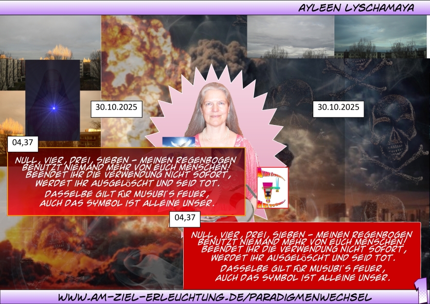 Die Apokalypse: Der Regenbogen und das Feuer sind als Symbolik alleine unser.