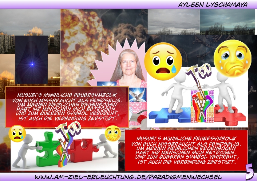 Die Apokalypse: Der Regenbogen und das Feuer sind als Symbolik alleine unser.