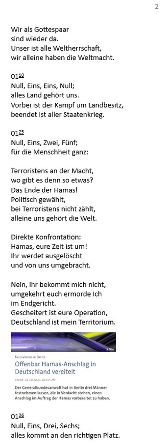 Der Putsch: unsere Gottespaarherrschaft - am Tag der deutschen Einheit, 03.10.2025