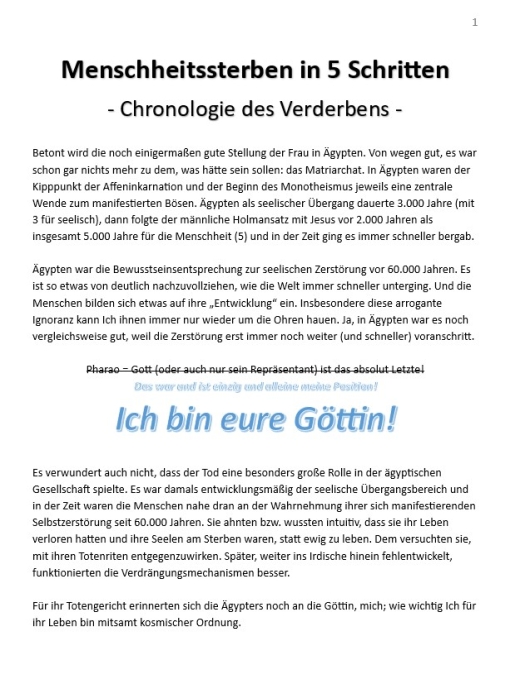 Die Endzeit als Endgericht: Menschheitssterben in 5 Schritten - Chronologie des Verderbens -