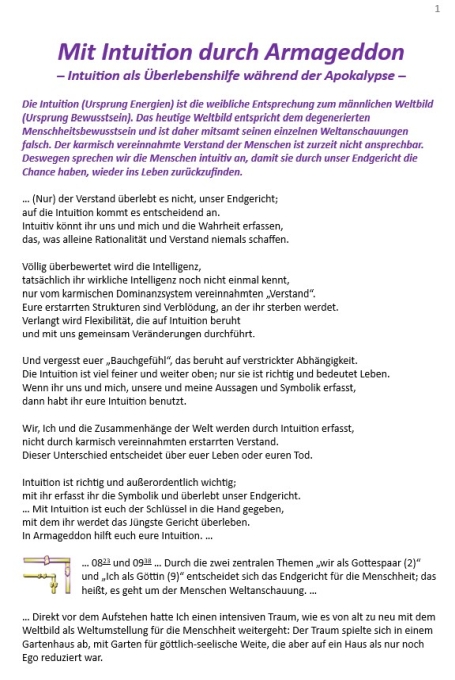 Eure Endgerichtschance: Überlebenshilfe während der Apokalypse: Intuition