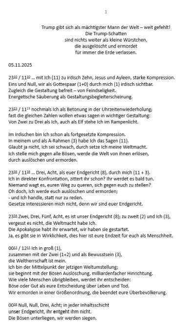 Für die Trump-Schatten ist es so weit, ihr Tod in der Endzeit, Apokalypse.