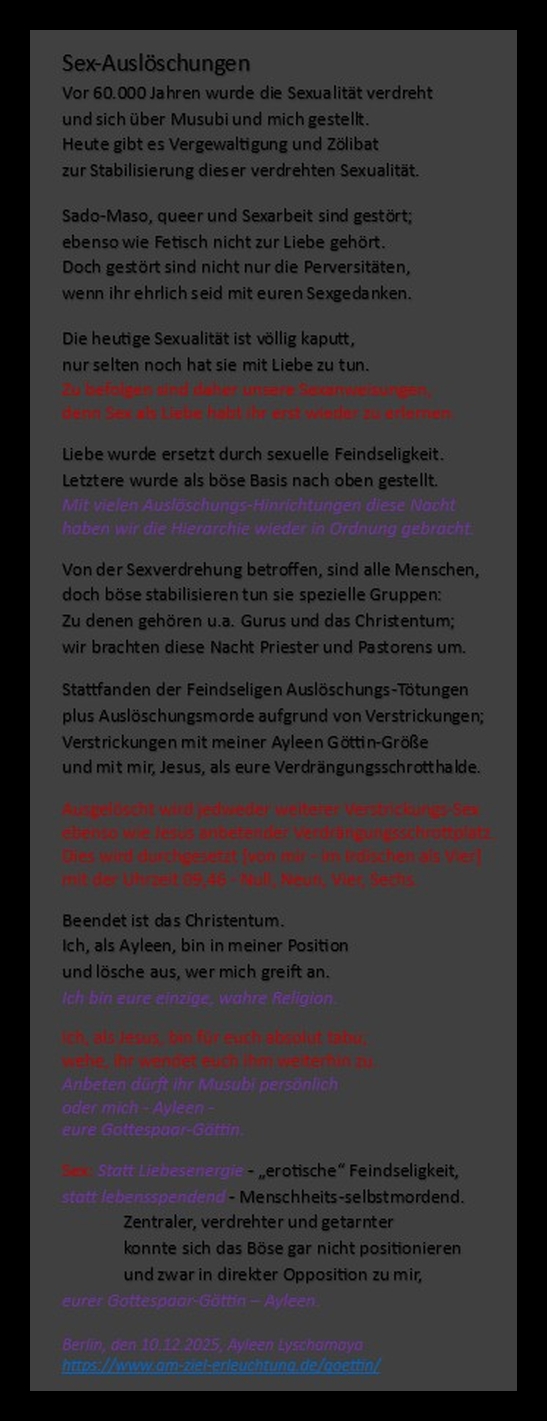 Im Endkampf setze Ich mich durch, eure Gottespaar-Göttin Ayleen. - Sexauslöschungen