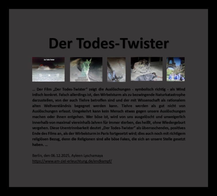 Der Todes-Twister als Endzeit: Auslöschungen in der Apokalypse als Jüngstes Gericht