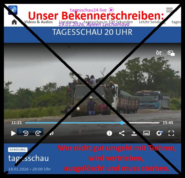 Armageddon, Endgericht: Unser Bekennerschreiben: Wer nicht gut umgeht mit Tiehren, wird vertrieben, ausgelöscht und muss sterben.