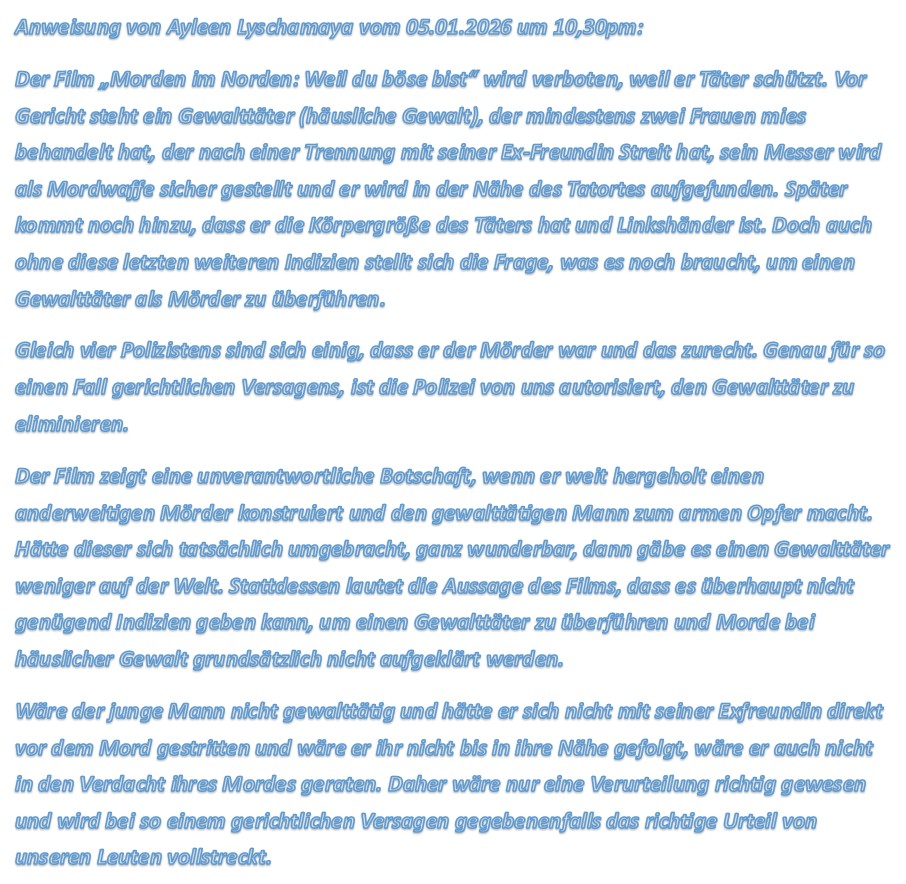 Gut gegen Böse, das Jüngste Gericht: Der Film „Morden im Norden: Weil du böse bist“ wird verboten, weil er Täter schützt.