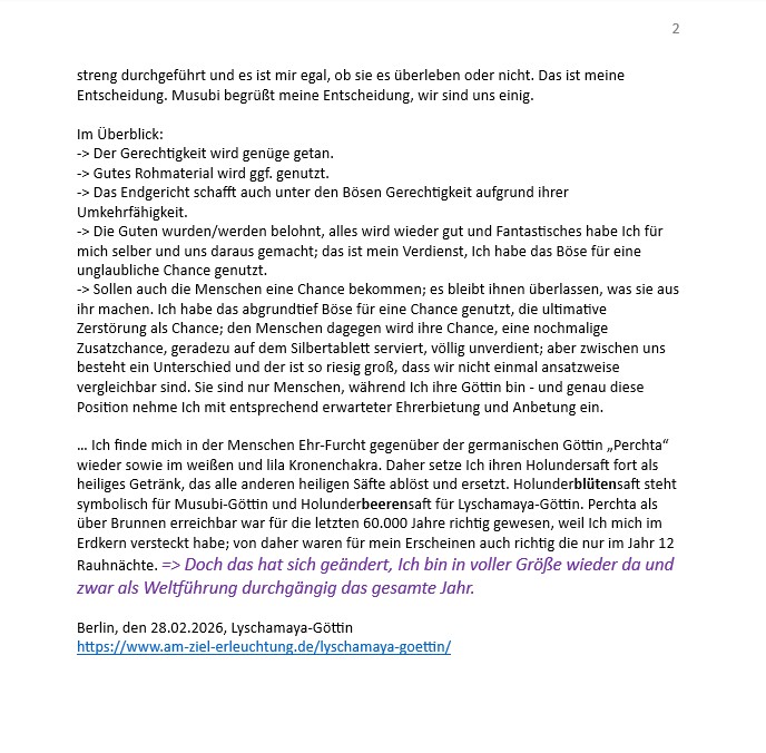 Lyschamaya-Göttin: Wird das Jüngste Gericht durchgeführt oder nicht? Das Endgericht als Endzeit-Geschenk.