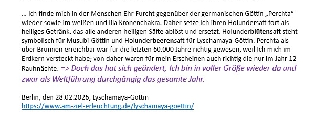 Perchta-Symbolik Holunderbeerensaft und Holunderblütensaft