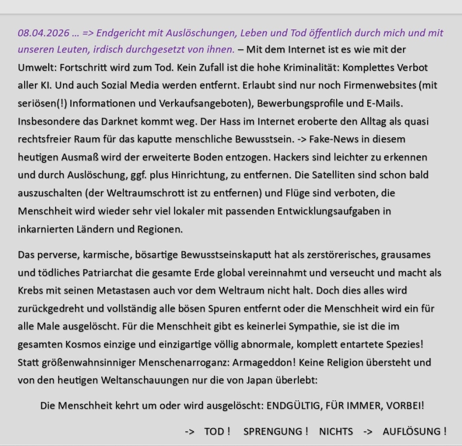 Armageddon: drastische Interneteinschränkung und KI-Verbot.