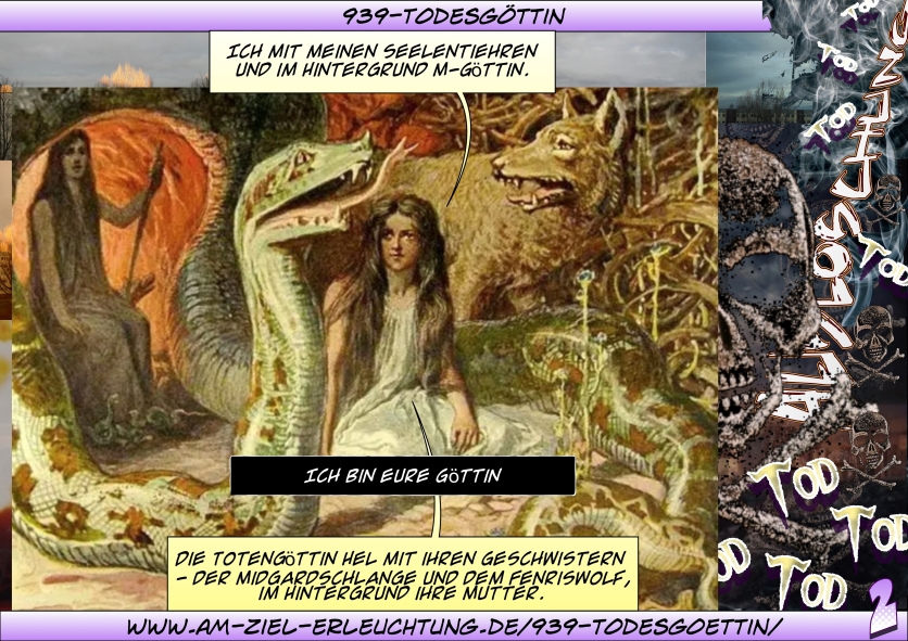 Todesgöttin Perchta, Totengöttin Hel, Totengöttin Morrigan, Totengöttin Ereshkigal; Ich bin eure Göttin.