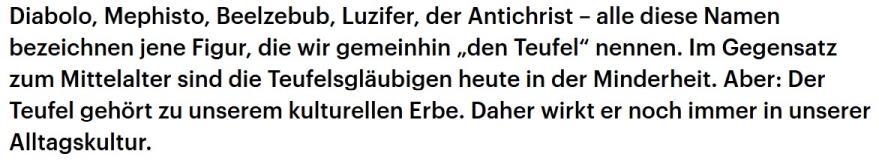 Die Apokalypse und der Teufel.